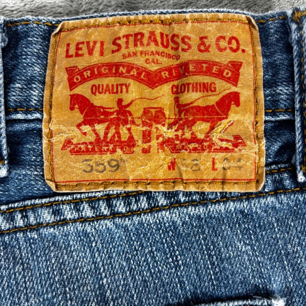 Levis 559 Relaxed Straight Jeans Mens 38x34 Blue Good Medium‎ Wash Denim